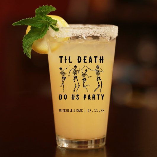 Til Death Do US Party Skeleton Bachelorette Party Glas