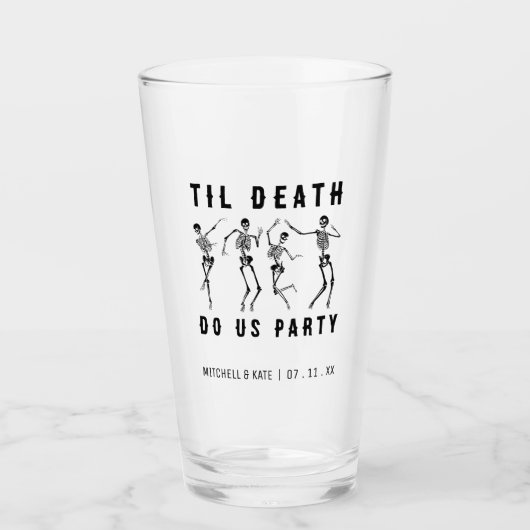 Til Death Do US Party Skeleton Bachelorette Party Glas (Voorkant)