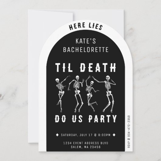 Til Death Do US Party Skeleton Bachelorette Party Kaart (Voorkant)