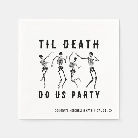 Til Death Do US Party Skeleton Bachelorette Party Servet (Voorkant)