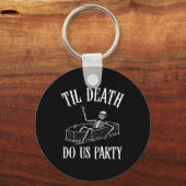 Til Death Do Us Party Skeleton Halloween bruid Wed Sleutelhanger (Voorkant)