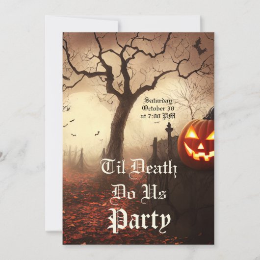 Til Death Do Us Party Uitnodiging voor Halloween (Voorkant)