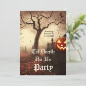 Til Death Do Us Party Uitnodiging voor Halloween (Staand voorkant)