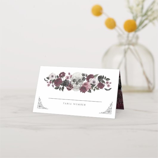 Til Death Do US Party Waterverf Schedel Bruiloft Plaatskaartje (Achterkant)