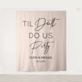 Til death do us party wedding blush backdrop wandkleed (Voorkant)