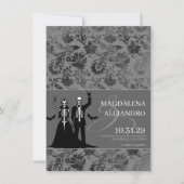 Til Death Donker Grijs Bloemen Save The Date (Voorkant)