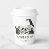 Til Death Gothic Bloemschedel Ierse bruiloft Papieren Bekers (Achterkant)