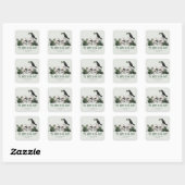 Til Death Gothic Bloemschedel Ierse bruiloft Vierkante Sticker (Vel)