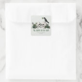 Til Death Gothic Bloemschedel Ierse bruiloft Vierkante Sticker (Tas)