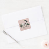 Til Death Gothic Bloemschedel Ierse bruiloft Vierkante Sticker (Envelop)