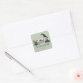 Til Death Gothic Bloemschedel Ierse bruiloft Vierkante Sticker (Envelop)