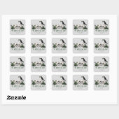 Til Death Gothic Bloemschedel Ierse bruiloft Vierkante Sticker (Vel)