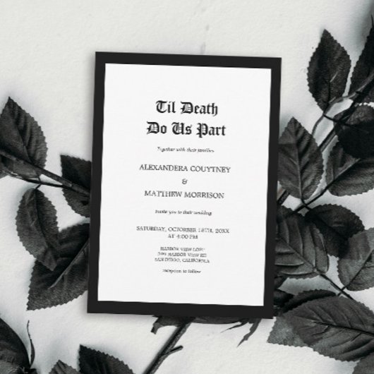 Til Death Gothic Foto Halloween Bruiloft Kaart