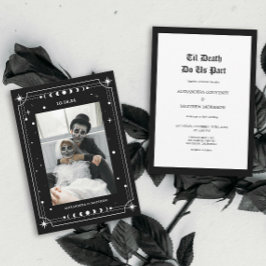 Til Death Gothic Foto Halloween Bruiloft Kaart