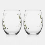 Til Death Gothic Heart Bloemenschedels Trouwgunst Wijnglas Zonder Voet (Links)