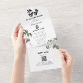 Til Death Gothic Heart Floral Skulls Bruiloft All In One Uitnodiging (Afscheurbaar)