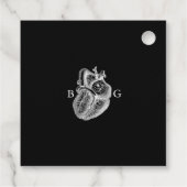 Til Death Gothic Heart Floral Skulls Bruiloft Bedankjes Labels (Achterkant)