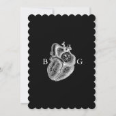 Til Death Gothic Heart Floral Skulls Bruiloft Kaart (Achterkant)