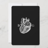 Til Death Gothic Heart Floral Skulls Bruiloft Kaart (Achterkant)