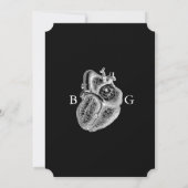 Til Death Gothic Heart Floral Skulls Bruiloft Kaart (Achterkant)