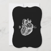 Til Death Gothic Heart Floral Skulls Bruiloft Kaart (Achterkant)