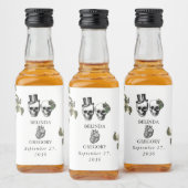 Til Death Gothic Heart Floral Skulls Bruiloft Likeurfles Etiket (Flessen)