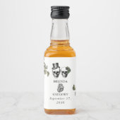 Til Death Gothic Heart Floral Skulls Bruiloft Likeurfles Etiket (Voorkant)