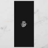 Til Death Gothic Heart Floral Skulls Bruiloft Menu (Achterkant)