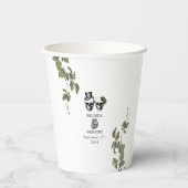 Til Death Gothic Heart Floral Skulls Bruiloft Papieren Bekers (Achterkant)