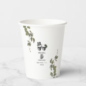 Til Death Gothic Heart Floral Skulls Bruiloft Papieren Bekers (Voorkant)