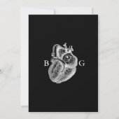 Til Death Gothic Heart Floral Skulls Bruiloft Save The Date (Achterkant)