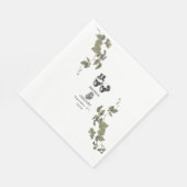 Til Death Gothic Heart Floral Skulls Bruiloft Servet (Hoek)