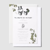 Til Death Gothic Heart Floral Skulls Bruiloft Vellum Uitnodigingen (Offset)