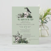 Til Death Gothic Irish Floral Skull Vrijgezellenfe Kaart (Staand voorkant)