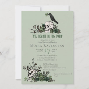 Til Death Gothic Irish Floral Skull Vrijgezellenfe Kaart