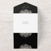 Til Death Gothic Roses Floral QR Code Wedding Foil All In One Uitnodiging (Buiten)