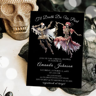 Til Death Gothic Skelet Halloween Vrijgezellenfees Kaart