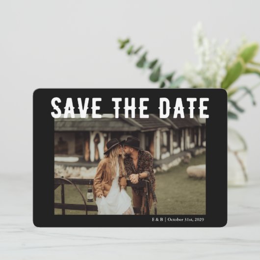 Til Death Gothic Skeleton Zwart Save The Date (Staand voorkant)