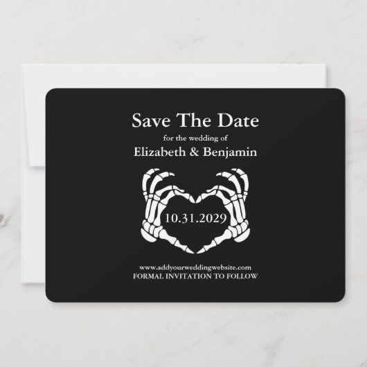 Til Death Gothic Skeleton Zwart Save The Date (Achterkant)