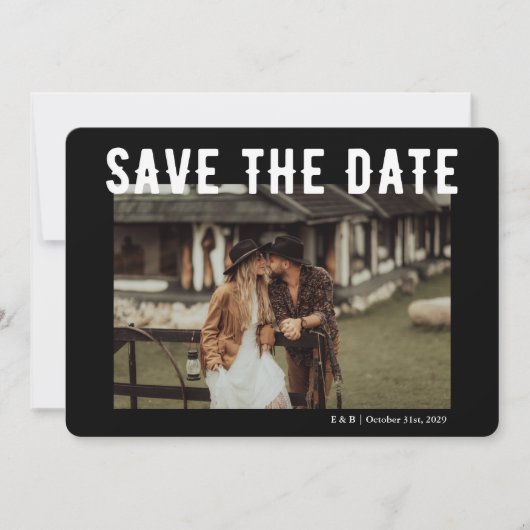Til Death Gothic Skeleton Zwart Save The Date (Voorkant)