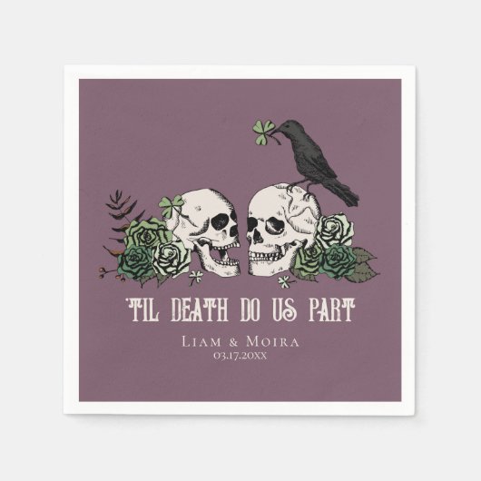 Til Death Gothic St Patricks Day Bloemenschedel Servet (Voorkant)