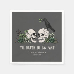 Til Death Gothic St Patricks Day Bloemenschedel Servet