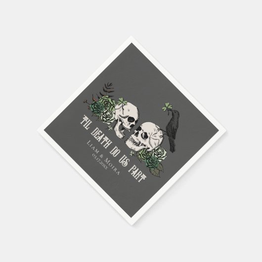 Til Death Gothic St Patricks Day Bloemenschedel Servet (Hoek)