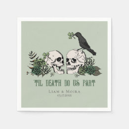 Til Death Gothic St Patricks Day Bloemenschedel Servet