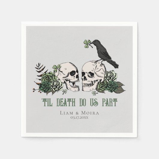Til Death Gothic St Patricks Day Bloemenschedel Servet (Voorkant)