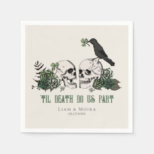 Til Death Gothic St Patricks Day Bloemenschedel Servet