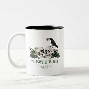 Til Death Gothic St Patricks Day Bloemenschedel Tweekleurige Koffiemok