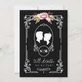 Til Death Gothic Zwart Bloemen Bruiloft Kaart (Achterkant)