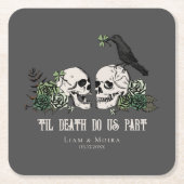 Til Death Grey Gothic St Patricks Day Bloemensched Kartonnen Onderzetters (Voorkant)