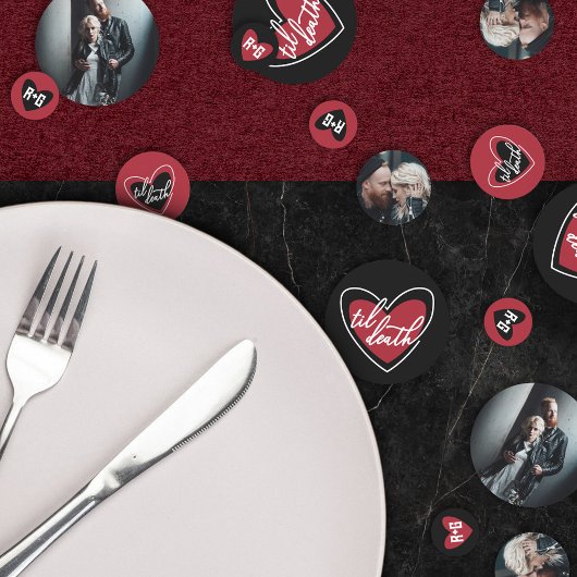 Til Death Heart Metal Font Initialen Foto's Huweli Confetti